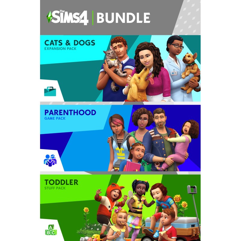 The Sims 4 Bundle DLC  Psy i koty + Byæ rodzicem + Ma³e dzieci Akcesoria XBOX One Kod Klucz