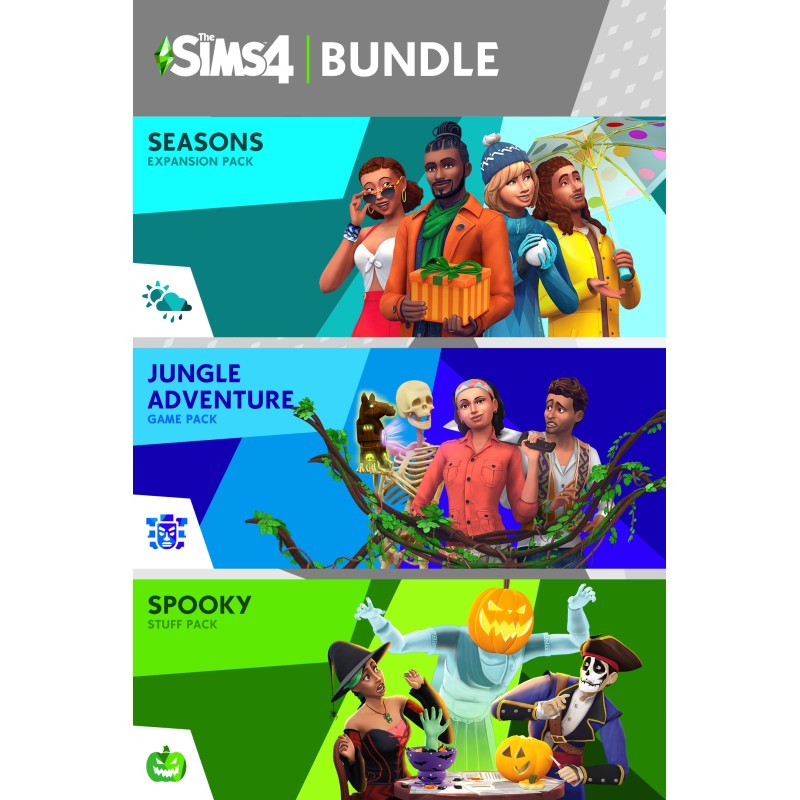 The Sims 4 Bundle DLC Cztery Pory roku + Przygoda w d¿ungli + Straszne akcesoria  XBOX One Kod Klucz